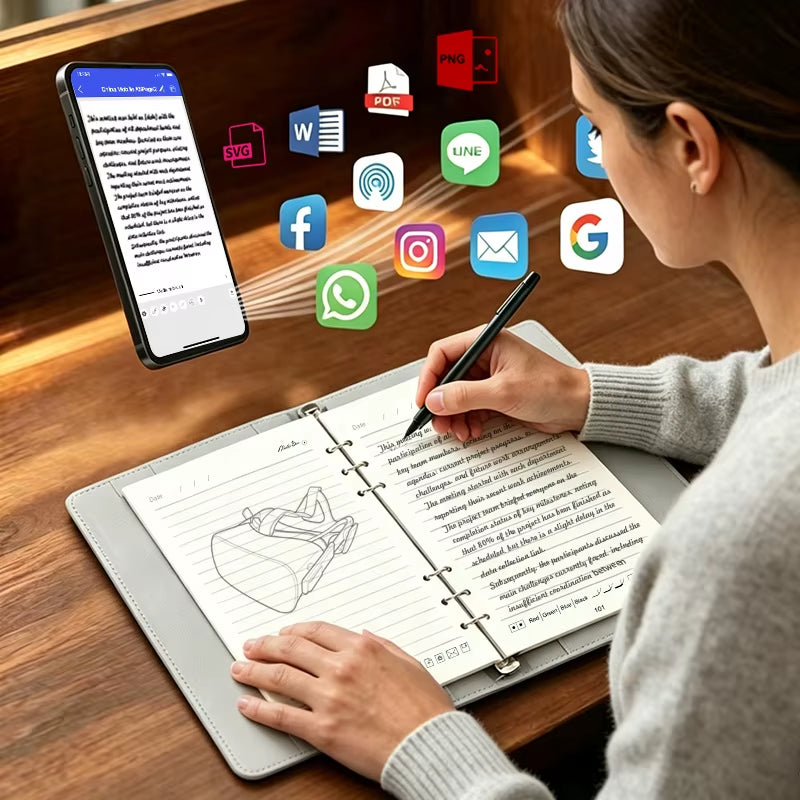 Wholesale Ai Notebook Phone Paper Screen Sync Notebook Ai Pen Multi Function Diary Smart Notebook Business Gift Set with Pen