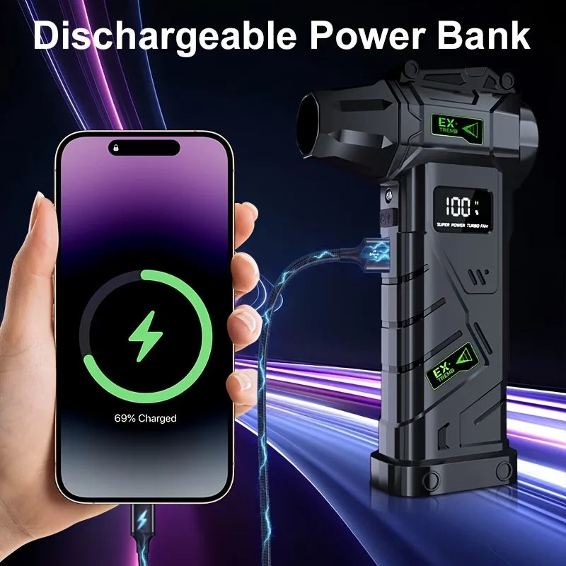 Powerful Violent Fan 1000000RPM Turbo Air Blower 380G Thrust High Speed Brushless Turbo Jet Blower with LED Lighting