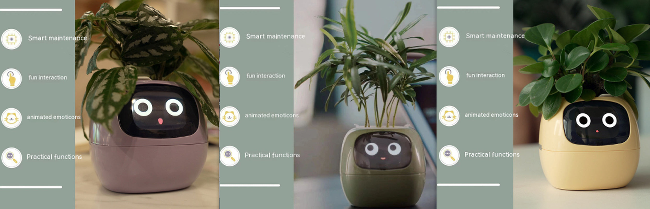 Smart Planter Endless Fun over 49 Rich Expressions 7 Smart Sensors and AI Chips Make Raising Plants Easy and Fun