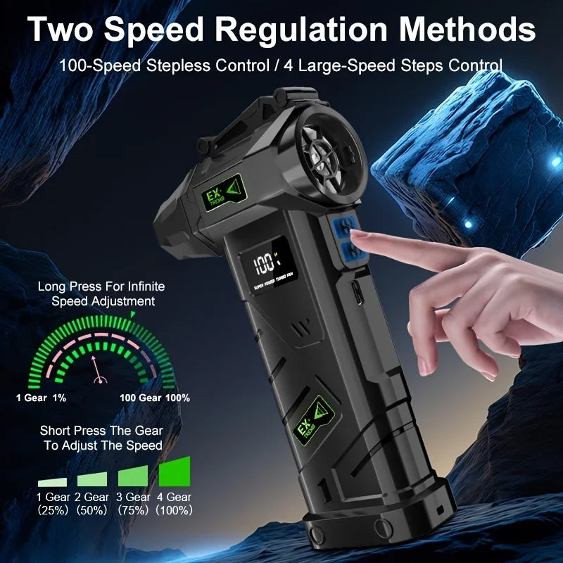 Powerful Violent Fan 1000000RPM Turbo Air Blower 380G Thrust High Speed Brushless Turbo Jet Blower with LED Lighting