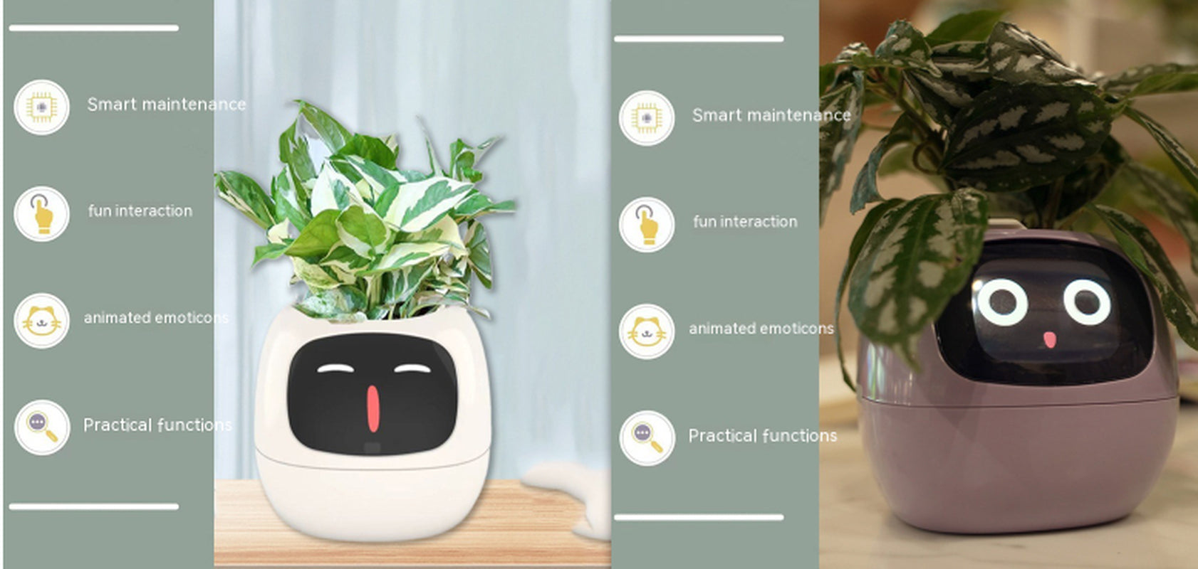 Smart Planter Endless Fun over 49 Rich Expressions 7 Smart Sensors and AI Chips Make Raising Plants Easy and Fun