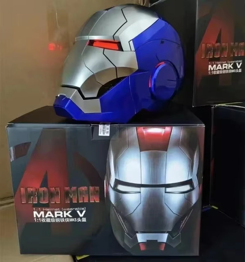 Iron Man Mk5 Helmet Automatoc 1:1 Voice Control Avengers Mk5 Mk50 Mk17 Cosplay with Led Light Electronic Close Ironman Helmet