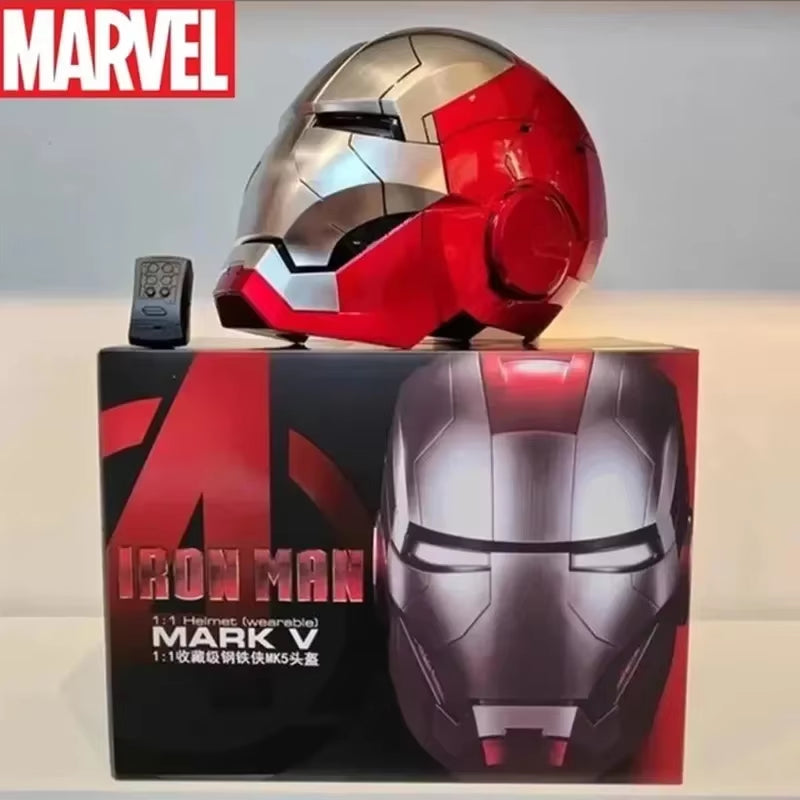 Iron Man Mk5 Helmet Automatoc 1:1 Voice Control Avengers Mk5 Mk50 Mk17 Cosplay with Led Light Electronic Close Ironman Helmet