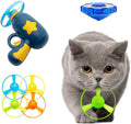 Flying Cat Toys, Interactive Cat Fetch Toy with 1 Light up Spinning Tops, and 5 Flying Propellers, Flying Dis Toy for Hunting Chasing Indoor/Outdoor