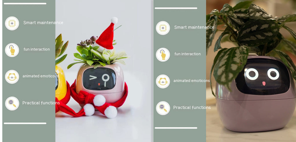 Smart Planter Endless Fun over 49 Rich Expressions 7 Smart Sensors and AI Chips Make Raising Plants Easy and Fun