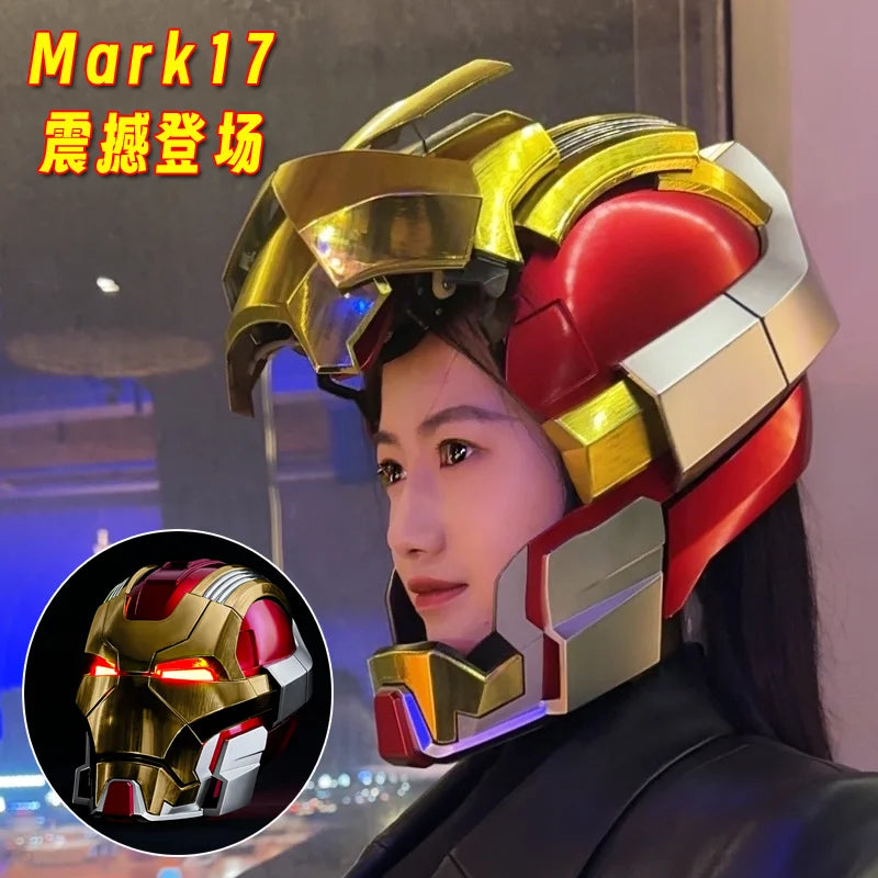 Iron Man Mk5 Helmet Automatoc 1:1 Voice Control Avengers Mk5 Mk50 Mk17 Cosplay with Led Light Electronic Close Ironman Helmet