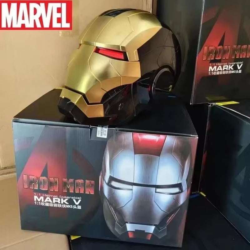 Iron Man Mk5 Helmet Automatoc 1:1 Voice Control Avengers Mk5 Mk50 Mk17 Cosplay with Led Light Electronic Close Ironman Helmet