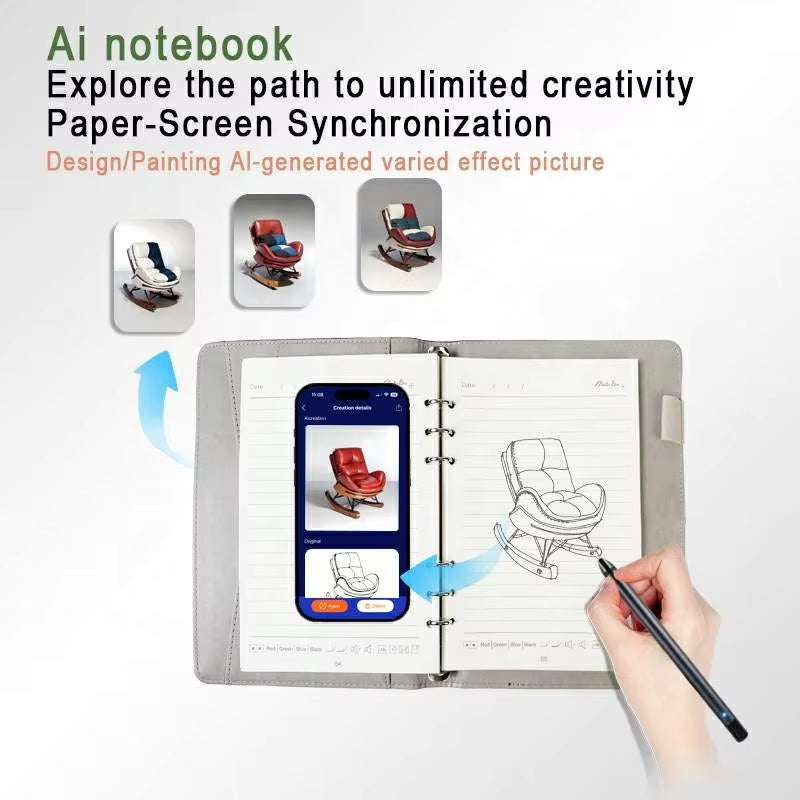 Wholesale Ai Notebook Phone Paper Screen Sync Notebook Ai Pen Multi Function Diary Smart Notebook Business Gift Set with Pen