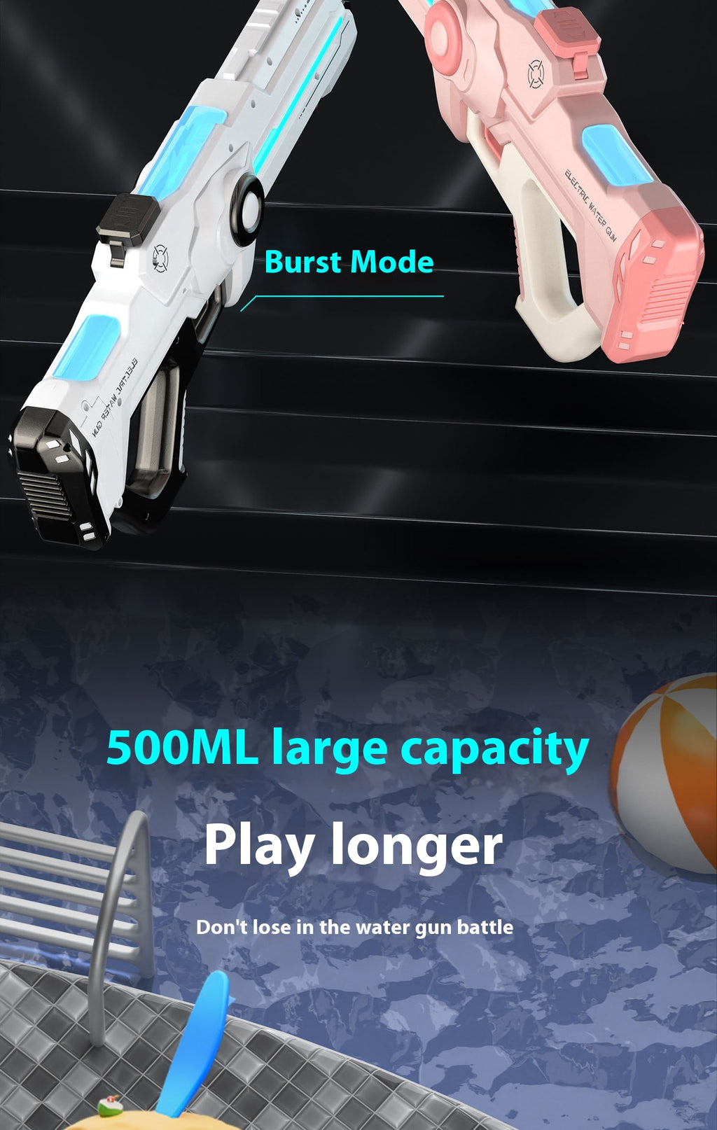 Electric Water Gun Automatic Water Feeding High Voltage Pulse Children Toy Gun