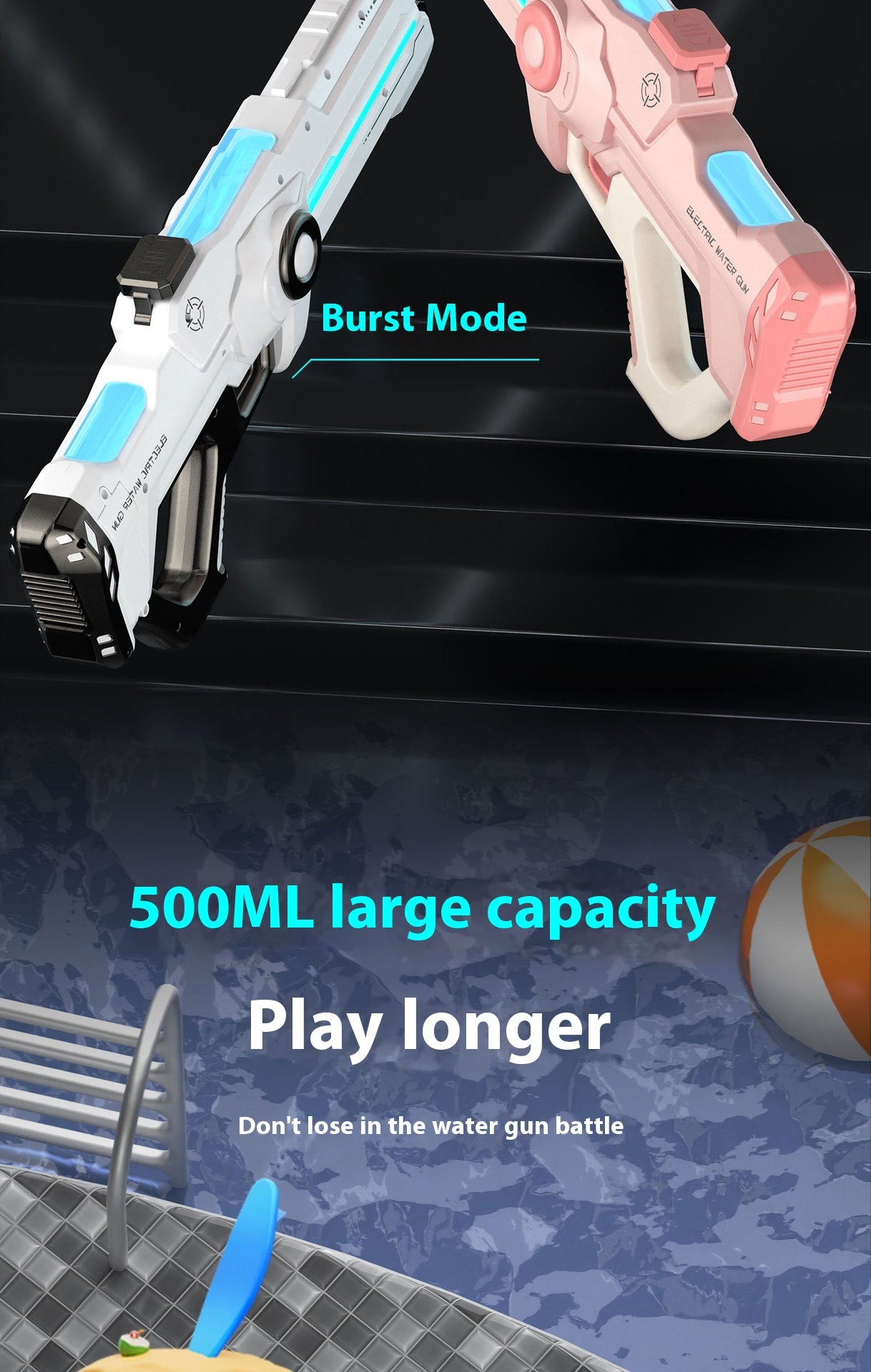 Electric Water Gun Automatic Water Feeding High Voltage Pulse Children Toy Gun